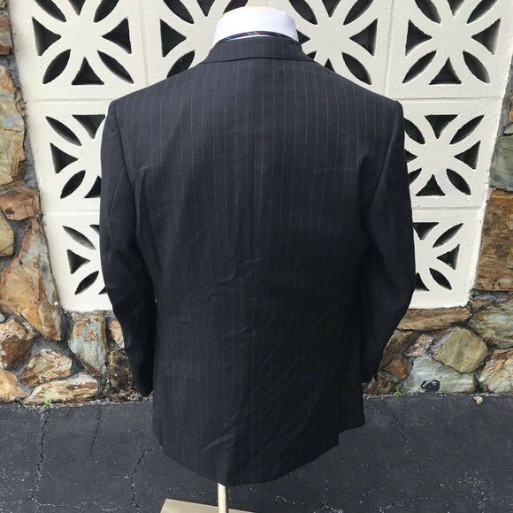 Stuarts Choice Sports Coat Paul Stuart Wool Gray Blue Lavender Striped Size 42 R - Picture 6 of 11